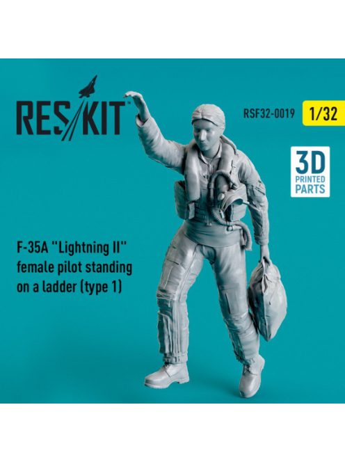 Reskit - F-35A "Lightning II" female pilot standing on a ladder (type 1) (3D Printed) (1/32)