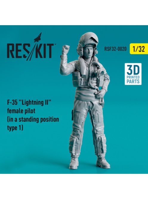 Reskit - F-35 "Lightning II" female pilot (in a standing position- type 1) (3D Printed) (1/32)