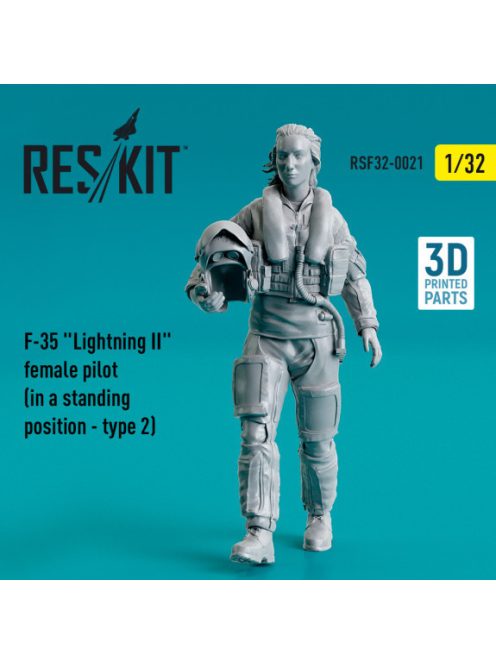 Reskit - F-35 "Lightning II" female pilot (in a standing position- type 2) (3D Printed) (1/32)