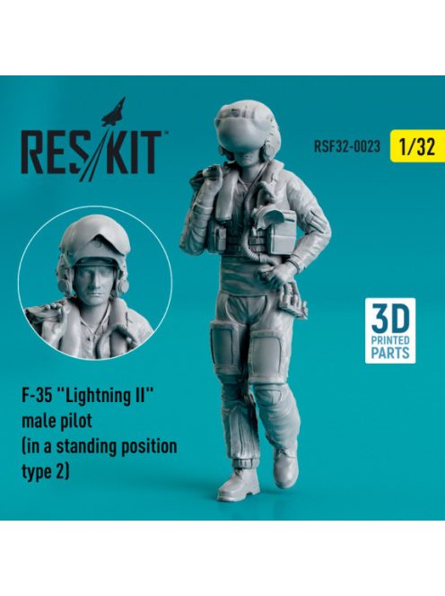 Reskit - F-35 "Lightning II" male pilot (in a standing position - type 2) (3D Printed) (1/32)
