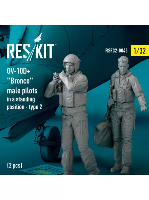 Reskit - OV-10D+ Bronco male pilots (in a standing position - type 2) (2 pcs) (3D Printed)