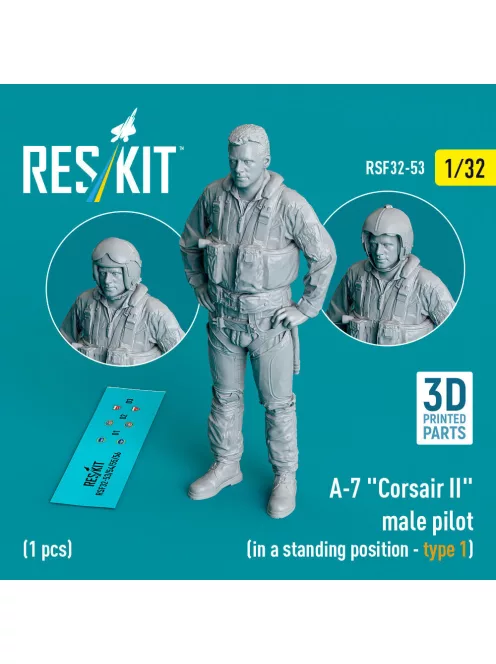 Reskit - A-7 Corsair II male pilot (in a standing position - type 1) (1 pcs) (3D Printed)
