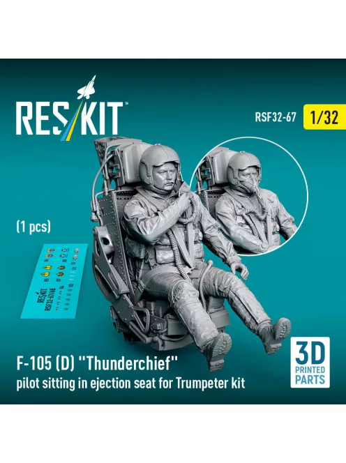 Reskit - F-105D Thunderchief pilot sitting in ejection seat for Trumpeter kit (1 pcs) (3D Printed)