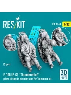   Reskit - F-105F/G Thunderchief pilots sitting in ejection seat for Trumpeter kit (2 pcs) (3D Printed)
