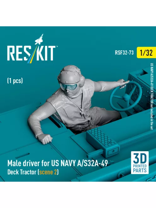 Reskit - Male driver for US NAVY A/S32A-49 Deck Tractor (scene 2) (1 pcs) (3D Printed)