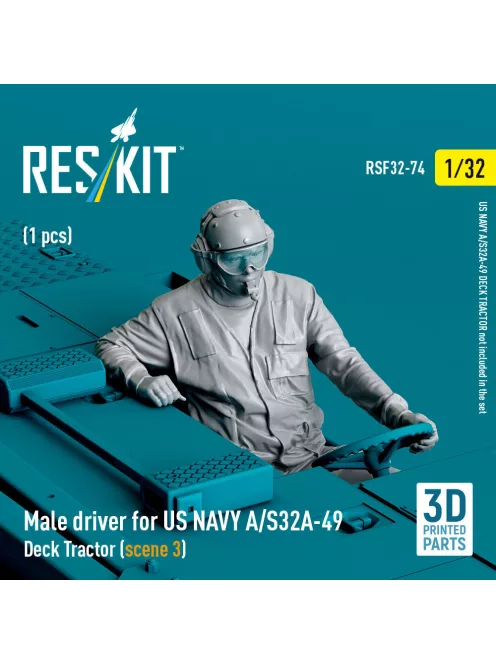 Reskit - Male driver for US NAVY A/S32A-49 Deck Tractor (scene 3) (1 pcs) (3D Printed)