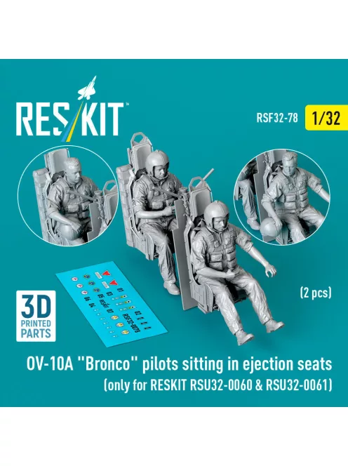 Reskit - OV-10A Bronco pilots sitting in ejection seats (2 pcs) (only for RESKIT RSU32-0060 & RSU32-0061) (3D Printed)