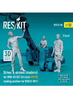   Reskit - Driver & airmen (modern) (3 pcs) (MHU-83 D/E lift truck UPPER loading position for RSK32-0011) (3D Printed)