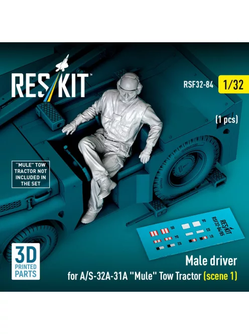 Reskit - Male driver for A/S-32A-31A Mule Tow Tractor (scene 1) (1 pcs) (3D Printed)