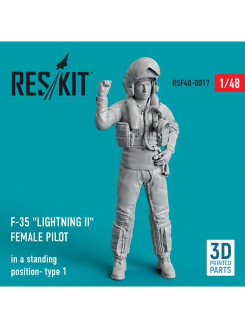 Reskit - F-35 "Lightning II" female pilot (in a standing position- type 1) (3D Printed) (1/48)