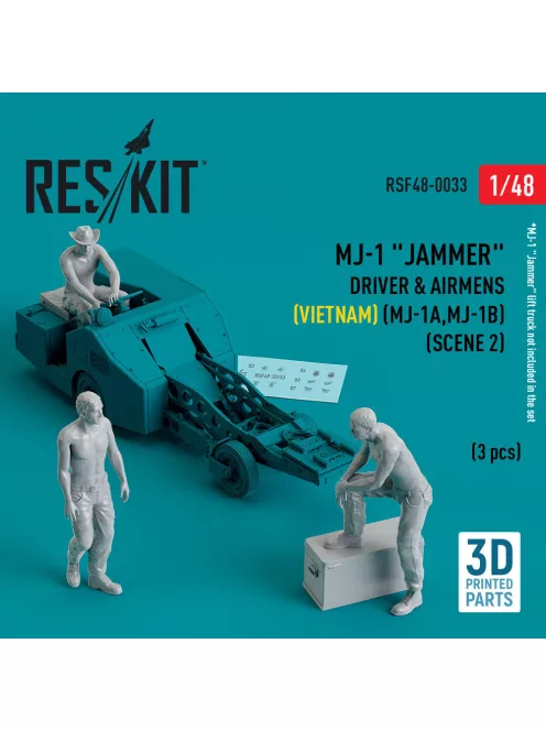 Reskit - MJ-1 Jammer Driver & airmens (Vietnam) (MJ-1A,MJ-1B) (scene 2) (3 pcs) (3D Printed)