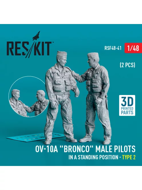Reskit - OV-10A Bronco male pilots (in a standing position - type 2) (2 pcs) (3D Printed)