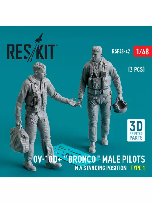 Reskit - OV-10D+ Bronco male pilots (in a standing position - type 1) (2 pcs) (3D Printed)