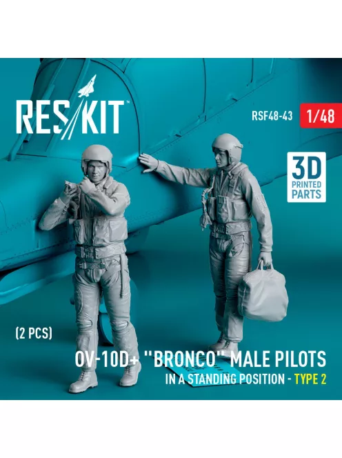 Reskit - OV-10D+ Bronco male pilots (in a standing position - type 2) (2 pcs) (3D Printed)