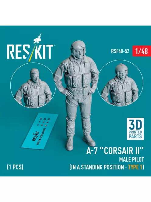 Reskit - A-7 Corsair II male pilot (in a standing position - type 1) (1 pcs) (3D Printed)