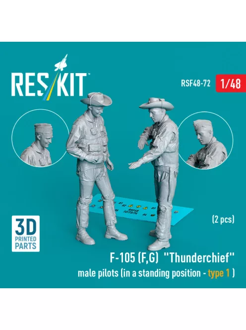 Reskit - F-105 (F, G) Thunderchief male pilots (in a standing position - type 1) (2 pcs) (3D Printed)