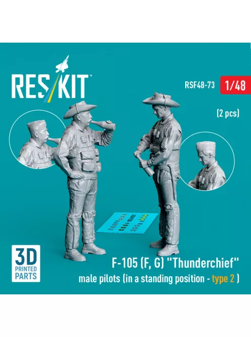 Reskit - F-105 (F, G) Thunderchief male pilots (in a standing position - type 2) (2 pcs) (3D Printed)