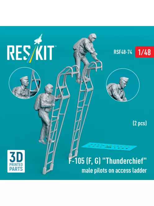 Reskit - F-105 (F, G) Thunderchief male pilots on access ladder (2 pcs) (3D Printed)