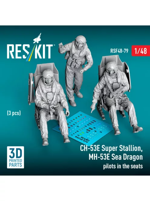 Reskit - CH-53E Super Stallion MH-53E Sea Dragon pilots in the seats (3 pcs) (3D Printed)