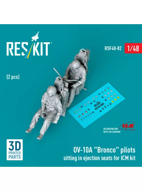 Reskit - OV-10A Bronco pilots sitting in ejection seats for ICM kit (2 pcs) (3D Printed)