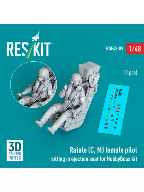 Reskit - Rafale (C, M) female pilot sitting in ejection seat for HobbyBoss kit (1 pcs) (3D Printed)