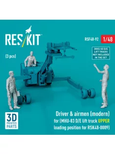   Reskit - Driver & airmen (modern) (3 pcs) (MHU-83 D/E lift truck UPPER loading position for RSK48-0009) (3D Printed)