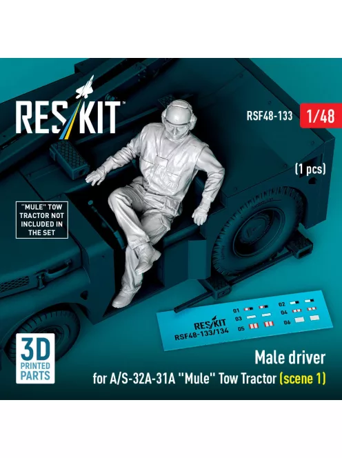 Reskit - Male driver for A/S-32A-31A Mule Tow Tractor (scene 1) (1 pcs) (3D Printed)