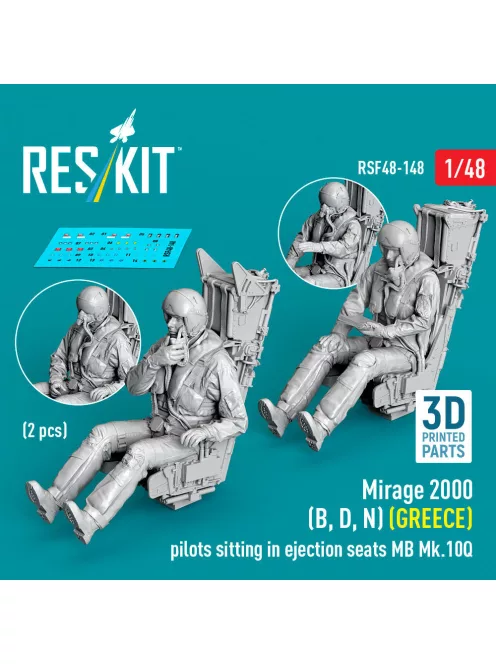 Reskit - Mirage 2000 (B, D, N) (GREECE) pilots sitting in ejection seats MB Mk.10Q (2 pcs) (3D Printed)