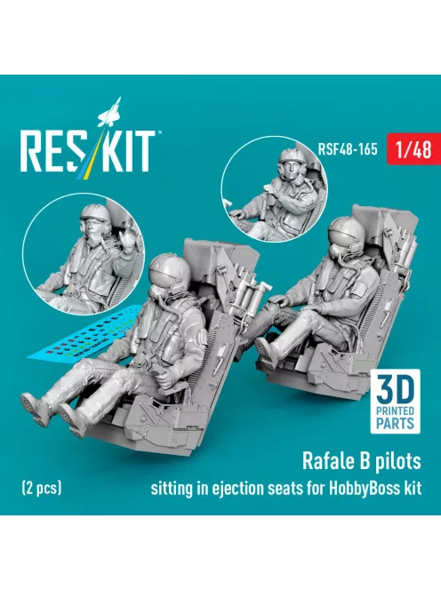 Reskit - Rafale B pilots sitting in ejection seats for HobbyBoss kit (2 pcs) (3D Printed)