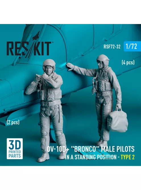 Reskit - OV-10D+ Bronco male pilots (in a standing position - type 2) (2 pcs) (3D Printed)