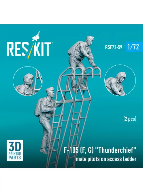 Reskit - F-105 (F, G) Thunderchief male pilots on access ladder (2 pcs) (3D Printed)