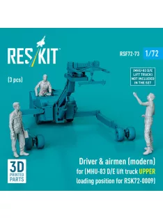   Reskit - Driver & airmen (modern) (3 pcs) (MHU-83 D/E lift truck UPPER loading position for RSK72-0009) (3D Printed)