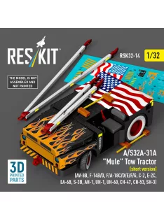   Reskit - A/S32A-31A Mule Tow Tractor (short version) (AV-8B F-14B/D F/A-18C/D/E/F/G C-2 E-2? EA-6B S-3B AH-1 UH-1 UH-60 CH-47 CH-53 SH-3) (3D Printed model kit)