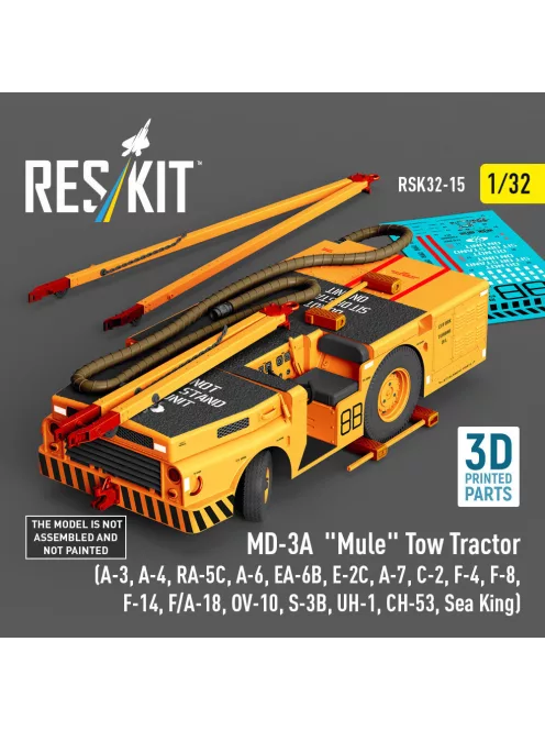 Reskit - MD-3A Mule Tow Tractor (A-3 A-4 RA-5C A-6 EA-6B E-2C A-7 C-2 F-4 F-8 F-14 F/A-18 OV-10 S-3B UH-1 CH-53 Sea King) (3D Printed model kit)
