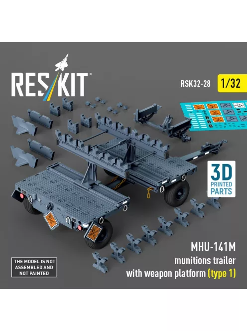Reskit - MHU-141M munitions trailer with weapon platform (type 1) (3D Printed model kit)