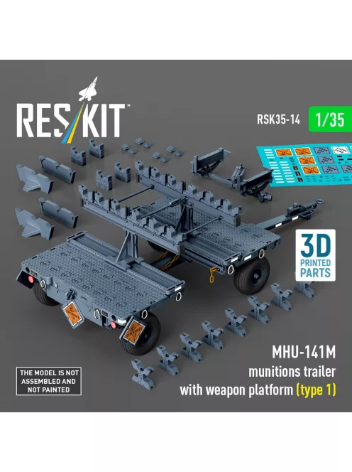Reskit - MHU-141M munitions trailer with weapon platform (type 1) (3D Printed model kit)