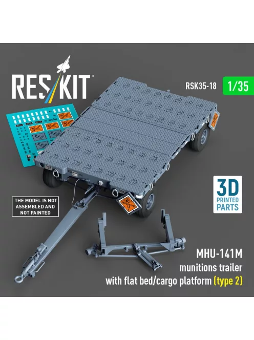Reskit - MHU-141M munitions trailer with flat bed/cargo platform (type 2) (3D Printed model kit)