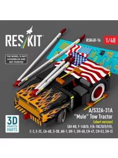   Reskit - A/S32A-31A Mule Tow Tractor (short version) (AV-8B F-14B/D F/A-18C/D/E/F/G C-2 E-2? EA-6B S-3B AH-1 UH-1 UH-60 CH-47 CH-53 SH-3) (3D Printed model kit)