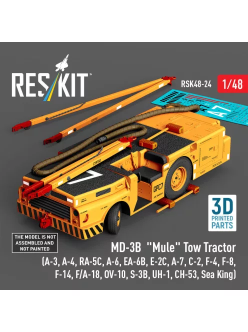 Reskit - MD-3B Mule Tow Tractor (A-3 A-4 RA-5C A-6 EA-6B E-2C A-7 C-2 F-4 F-8 F-14 F/A-18 OV-10 S-3B UH-1 CH-53 Sea King) (3D Printed model kit)