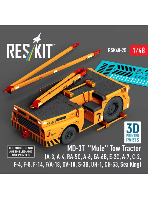 Reskit - MD-3T Mule Tow Tractor (A-3 A-4 RA-5C A-6 EA-6B E-2C A-7 C-2 F-4 F-8 F-14 F/A-18 OV-10 S-3B UH-1 CH-53 Sea King) (3D Printed model kit)
