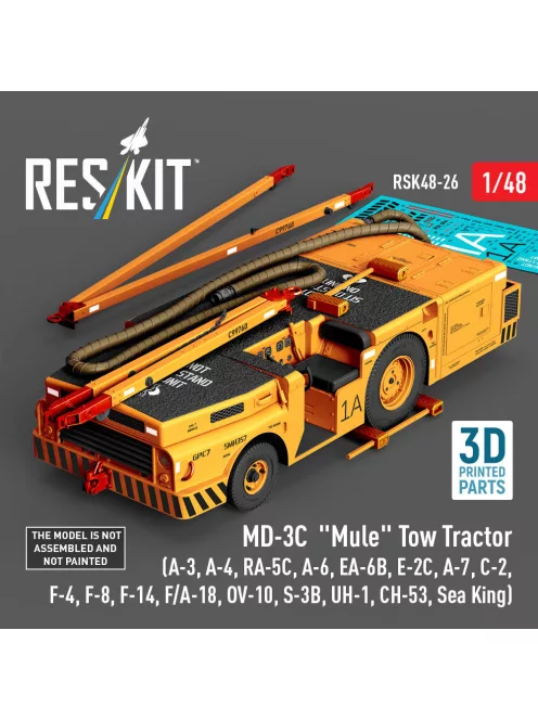Reskit - MD-3? Mule Tow Tractor (A-3, A-4, RA-5C, A-6, EA-6B, E-2C, A-7, C-2, F-4, F-8, F-14, F/A-18, OV-10, S-3B, UH-1, CH-53, Sea King) (3D Printed model kit)