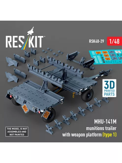 Reskit - MHU-141M munitions trailer with weapon platform (type 1) (3D Printed model kit)