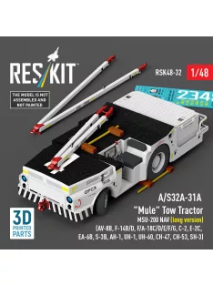  Reskit - A/S32A-31A Mule Tow Tractor MSU-200 NAV (long version) (AV-8B F-14B/D F/A-18C/D/E/F/G C-2 E-2? EA-6B S-3B AH-1 UH-1 UH-60 CH-47 CH-53 SH-3) (3D Printed model kit)