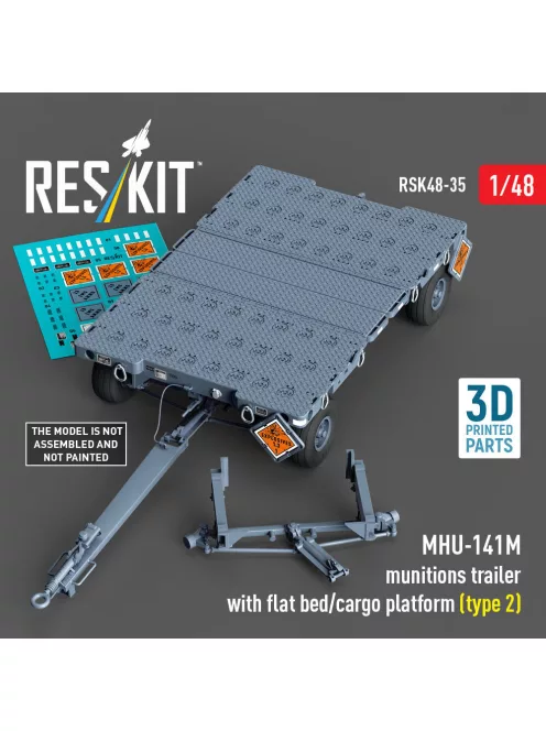 Reskit - MHU-141M munitions trailer with flat bed/cargo platform (type 2) (3D Printed model kit)