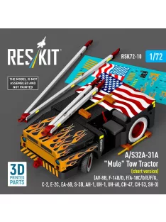   Reskit - A/S32A-31A Mule Tow Tractor (short version) (AV-8B F-14B/D F/A-18C/D/E/F/G C-2 E-2? EA-6B S-3B AH-1 UH-1 UH-60 CH-47 CH-53 SH-3) (3D Printed model kit)