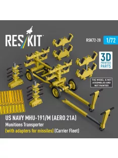   Reskit - US NAVY MHU-191/M (AERO 21A) Munitions Transporter (with adapters for missiles) (Carrier Fleet C-130) (3D Printed model kit)