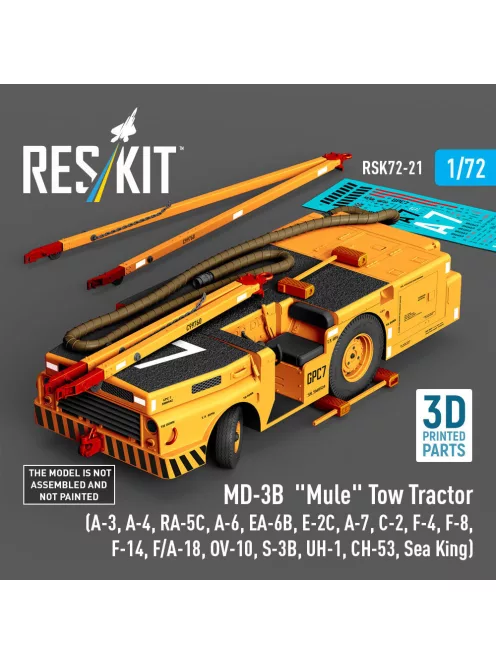 Reskit - MD-3B Mule Tow Tractor (A-3 A-4 RA-5C A-6 EA-6B E-2C A-7 C-2 F-4 F-8 F-14 F/A-18 OV-10 S-3B UH-1 CH-53 Sea King) (3D Printed model kit)