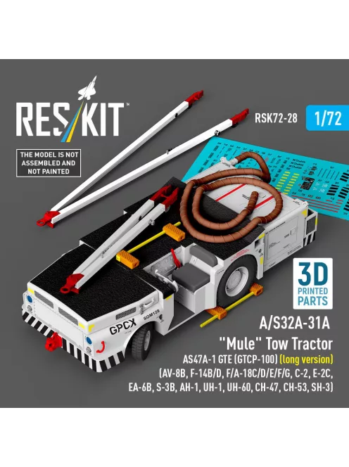 Reskit - A/S32A-31A Mule Tow Tractor AS47A-1 GTE (GTCP-100) (long version) (AV-8B F-14B/D F/A-18C/D/E/F/G C-2 E-2? EA-6B S-3B AH-1 UH-1 UH-60 CH-47 CH-53 SH-3) (3D Printed model kit)