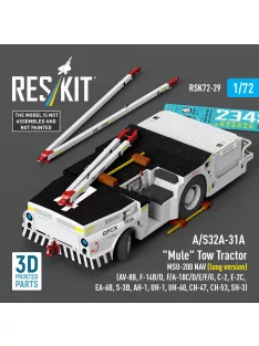  Reskit - A/S32A-31A Mule Tow Tractor MSU-200 NAV (long version) (AV-8B F-14B/D F/A-18C/D/E/F/G C-2 E-2? EA-6B S-3B AH-1 UH-1 UH-60 CH-47 CH-53 SH-3) (3D Printed model kit)