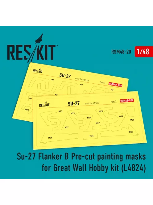 Reskit - Su-27 Pre-cut painting masks for GWH L4824 kit